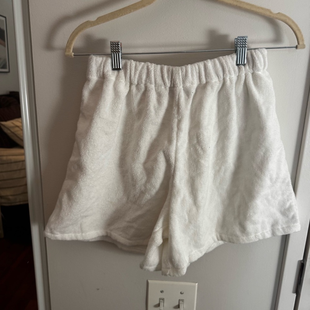 ZARA HOME Cozy‎ Terry White Lounge Shorts